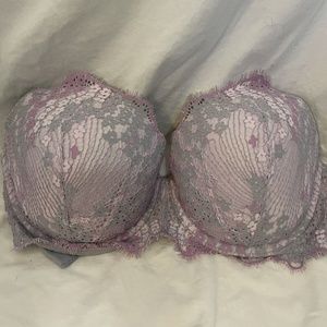 Victoria's Secret Bra 34DDD Dream Angels Lined Demi Lace Bra Underwire Purple